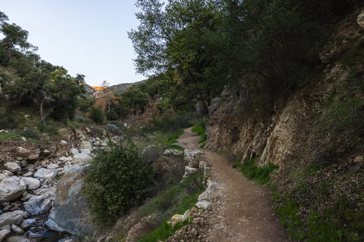 Cold Spring Trail with creek on the left