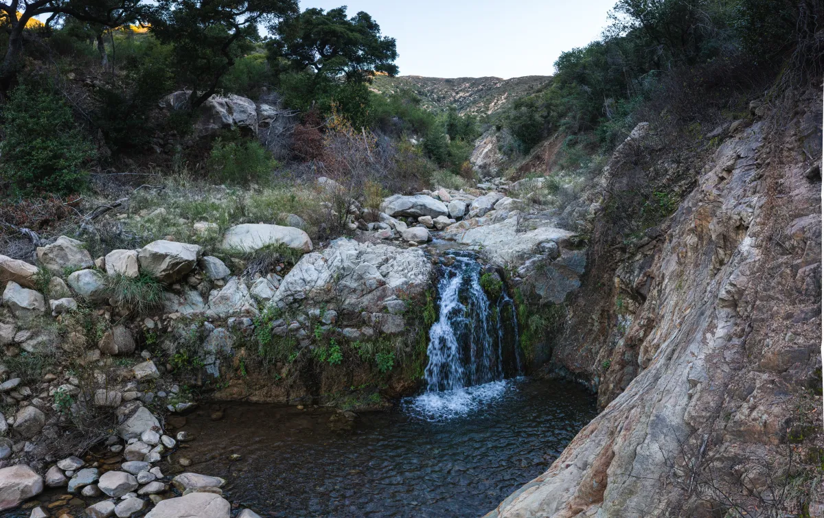 Waterfall feature along Cold Spring Trail