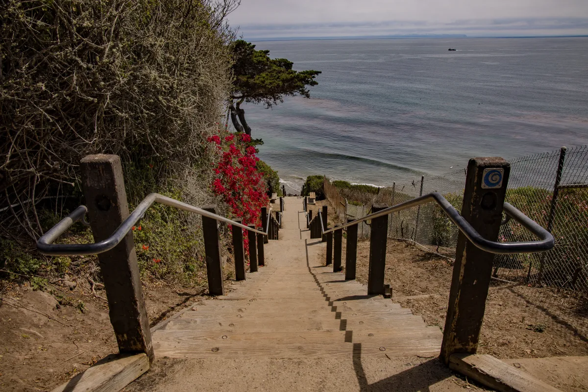 View of the ocean from the top of Mesa Lane Steps
