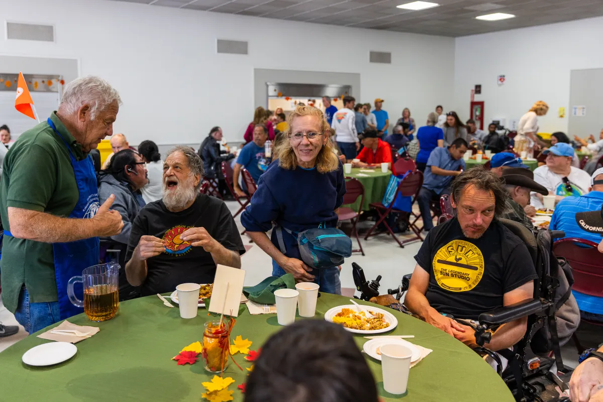Participants enjoy the Adapted Thanksgiving Luncheon 