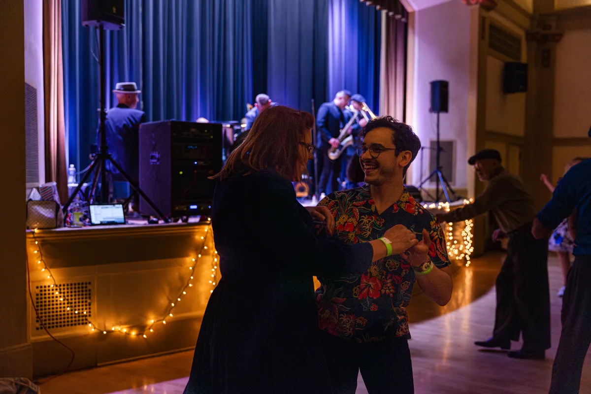 People dance at Friday Night Swing