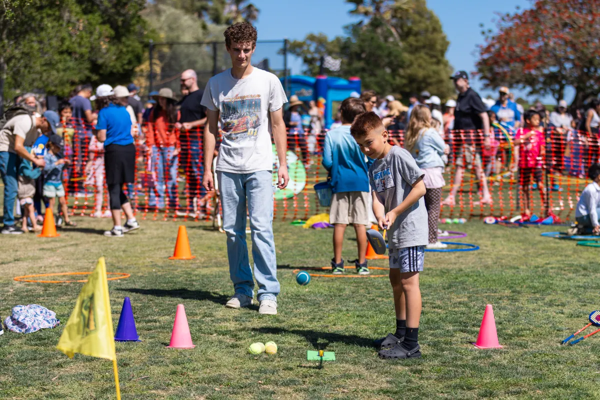 Children playing snag golf