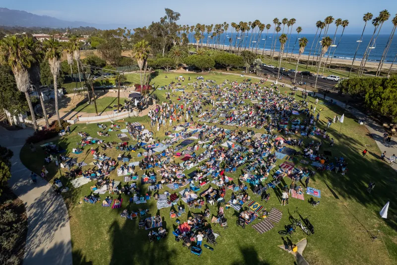 Aerial view of Concerts in the Park at Chase Palm Park